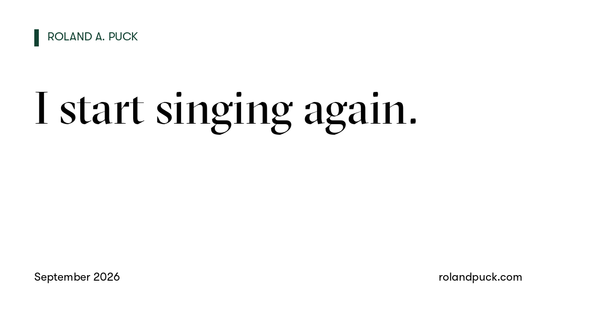 Post card: I start singing again.