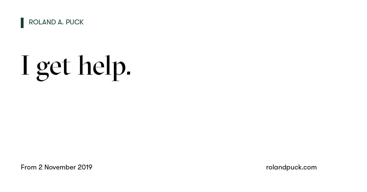 Post card: I get help.