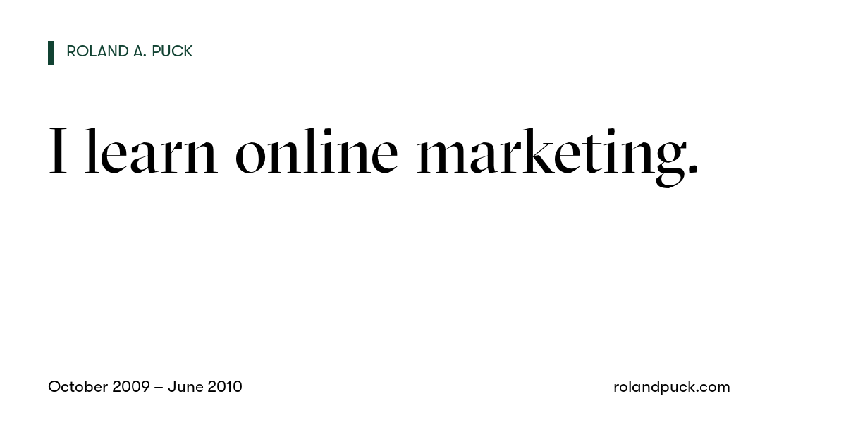 Post card: I learn online marketing.