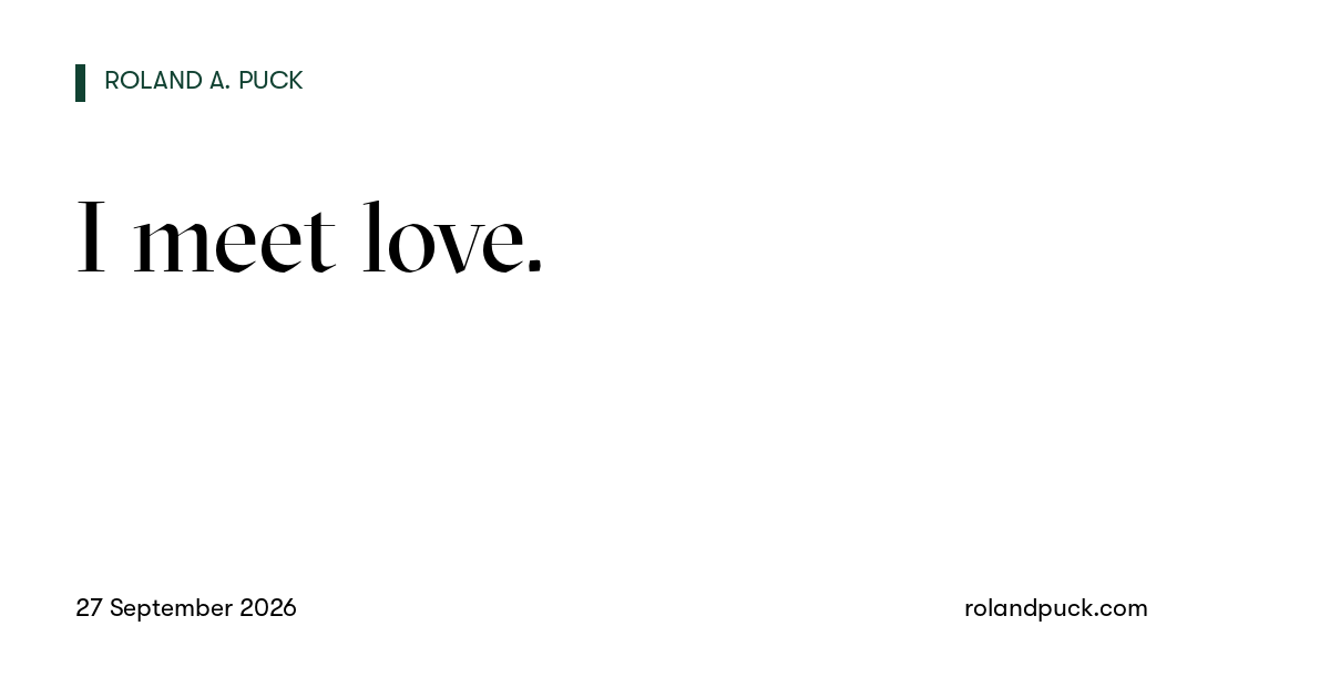 Post card: I meet love.